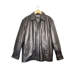 Jos. A. Bank Men’s Signature Collection Leather Jacket w/ Liner in Black - Sz L